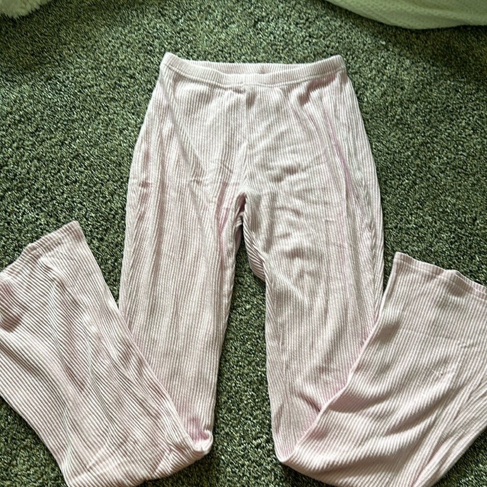 la hearts soft lounge pants, size small, pink